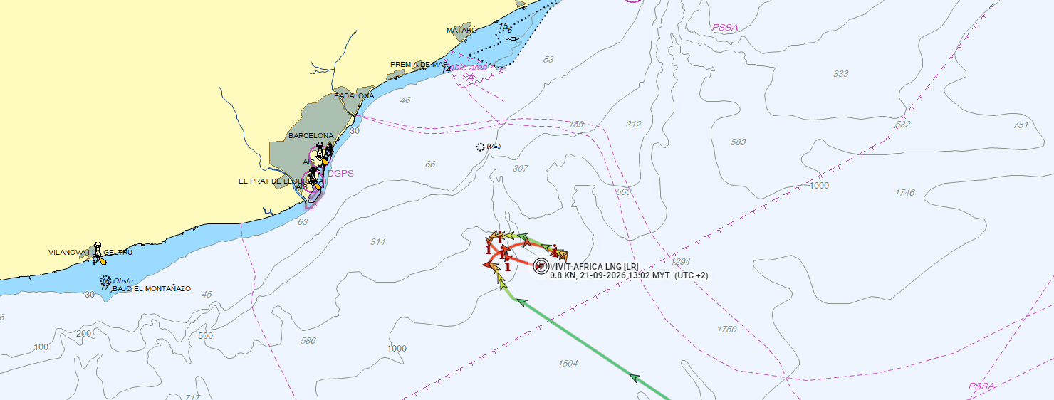 Un méthanier chargé de gaz américain n'a livré sa cargaison ni en Adriatique ni à Barcelone, et fait désormais route vers Gibraltar. Les garde-côtes italiens constatent une panne sans pouvoir l'expliquer, et les récits de cyberattaque qui circulent ne viennent d'aucune partie ayant accès au navire. /images/vivit-africa.png